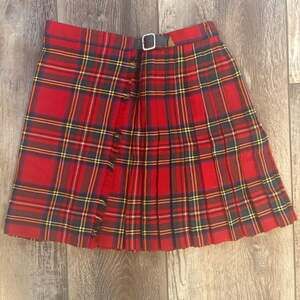 Vintage Eaton’s Scotland Royal Stewart Tartan Wool Kilt Skirt